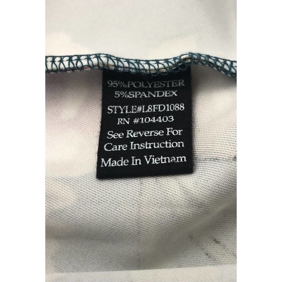 Fifty Street Green Pink Sz L Floral Dress Sleeveless Skater Mini Flare Small C52 - Picture 4 of 7